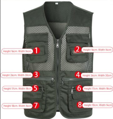 😎【XL-4XL】【55-100kg】Chaleco sencillo y funcional con múltiples bolsillos