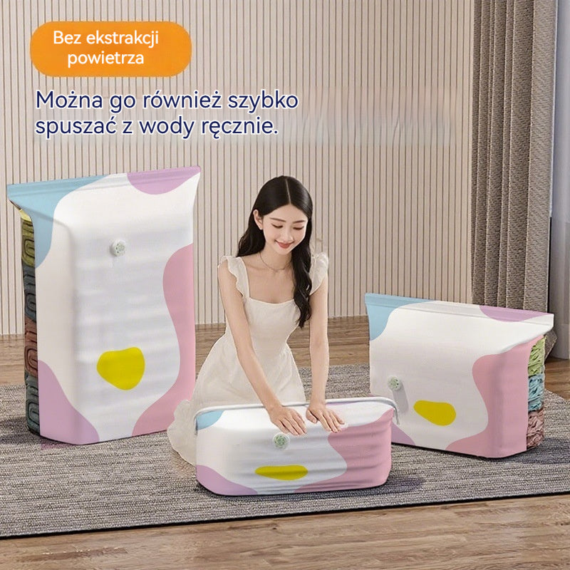🧳【Zestaw 5 elementów】💨 Duży kompresowalny worek próżniowy, bez pompki, szczelny, wytrzymały materiał, oszczędza miejsce w walizkach oraz szafach domowych ✈️