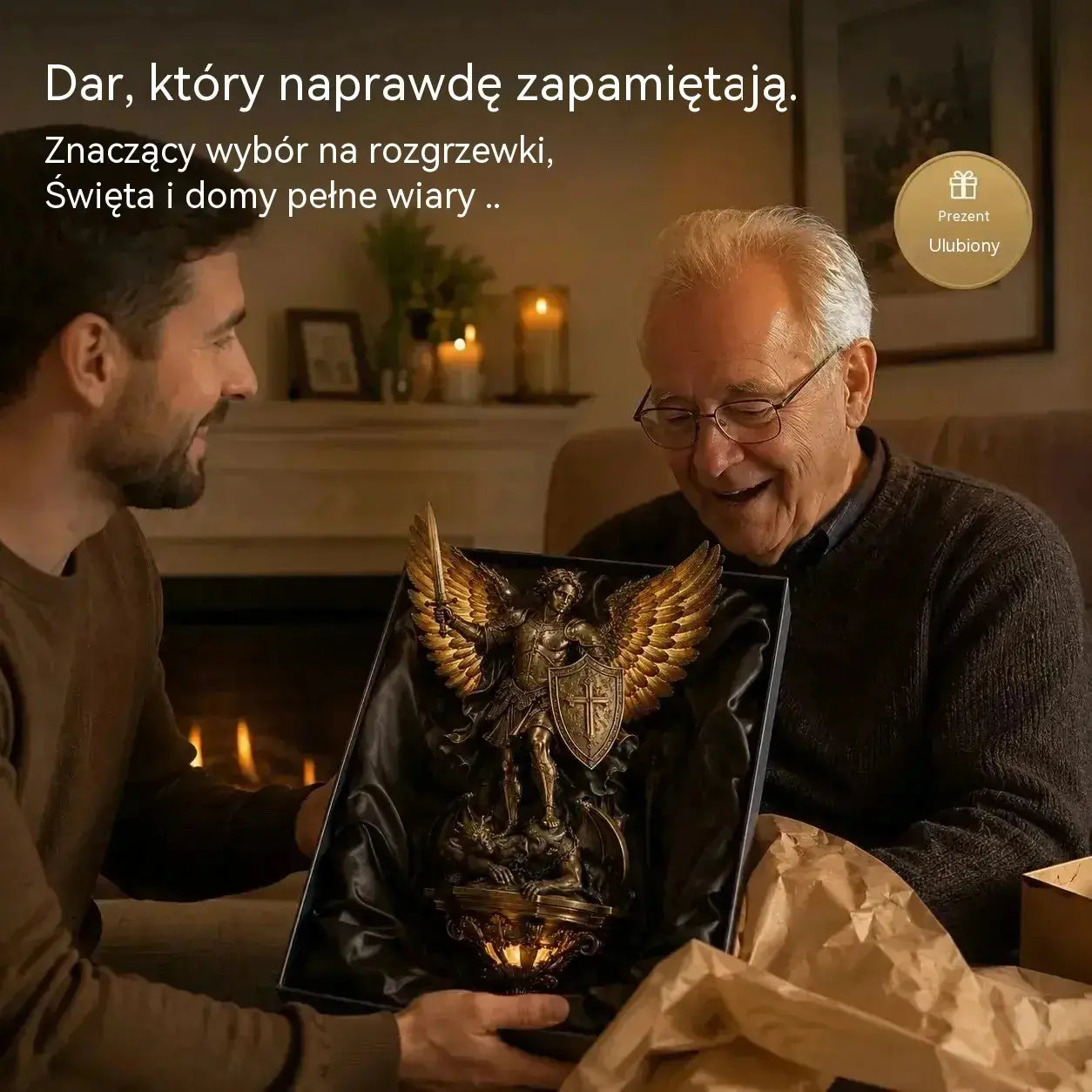🔥【Rabat 50%】Lampa ścienna Anioł Stróż św. Michała