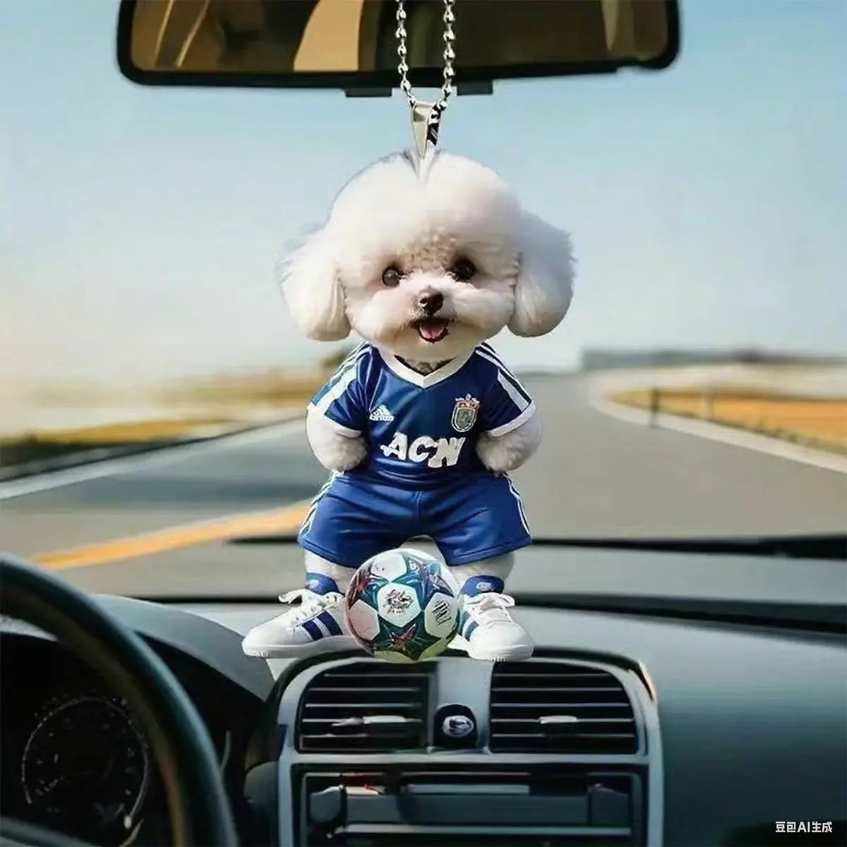 🐶[5 komada] Privjesak u obliku plišanog šteneta, akrilni privjesak za unutrašnjost automobila, ravni privjesak za retrovizor automobila, ukras