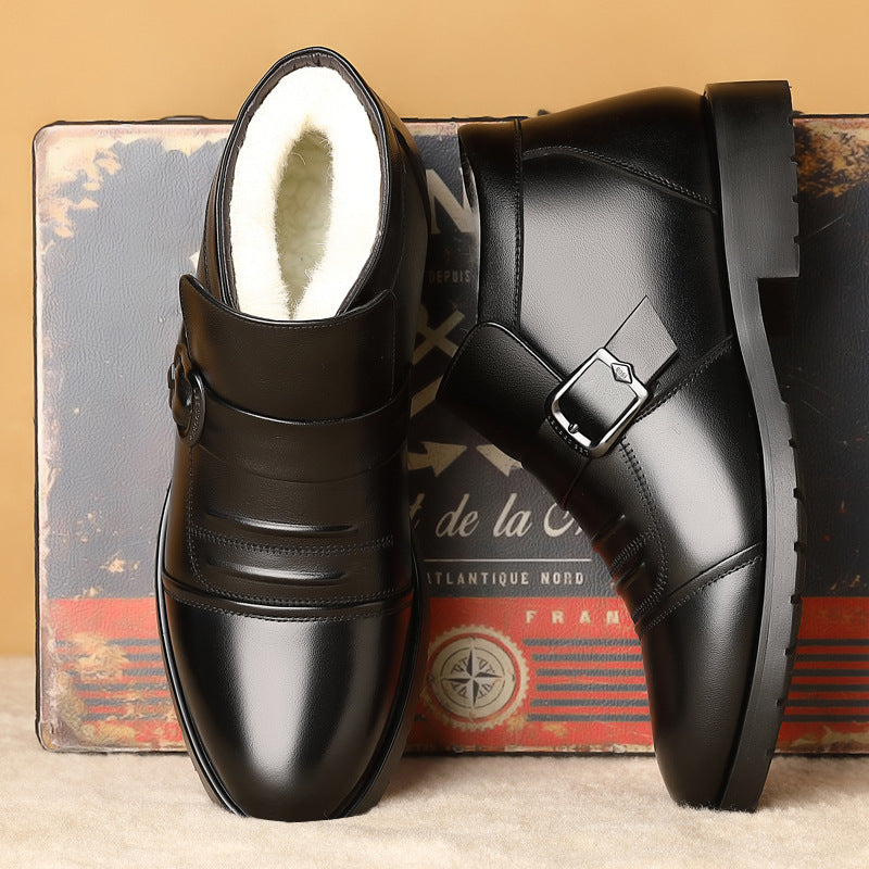 ✨📢【49% zniżki】【Jesień i zima, nowy styl】🔥⛄Ciepłe i stylowe, wysokiej jakości, męskie, skórzane, aksamitne buty biznesowe