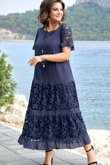 🔥Top hit 2026 Akcia【S–5XL】 Nové módne elegantné šaty s dutou čipkou, ležérne a všestranné