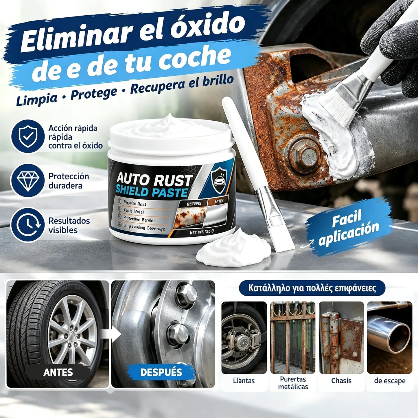 🔥【2 juegos por 26 euros】⚙️✨Eliminador de óxido metálico para coches