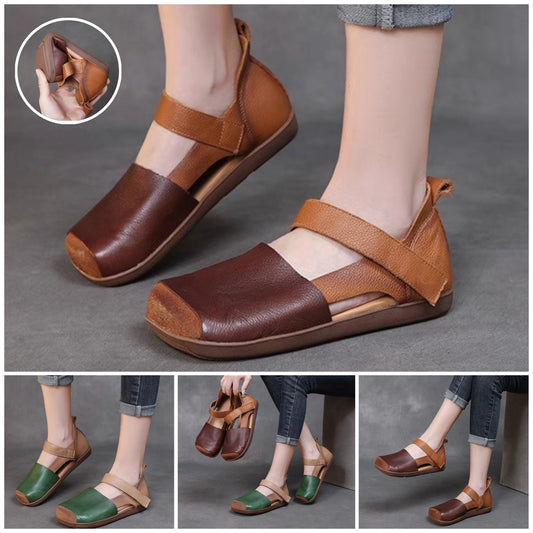 🔥【Kupite jedan, drugi dobijete gratis】💃【35-40】😇Ženske ljetne ravne sandale sa zatvorenim prstima, neklizajuće