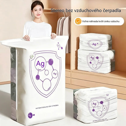✨(Balenie 5 kusov)💨 Veľké stlačiteľné vákuové úložné vrecká: Nie je potrebné žiadne čerpadlo, nepriepustné, ideálne na úsporu miesta v kufri a doma✈️