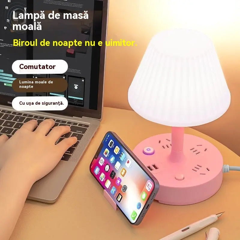 【Kup 1, a 1 dostaniesz gratis】💡Wielofunkcyjna lampka nocna ze wbudowaną listwą zasilającą: praktyczna, stylowa i oszczędzająca miejsce!