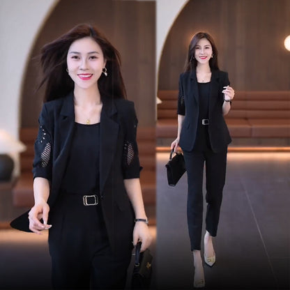 🏆【Jachetă+Vestă+Pantaloni】Set de trei piese, costum casual nou la modă 2025