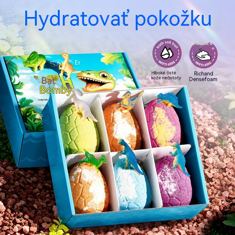 🔥Top hit【Zľava 50%】2026💦Sada guľôčok so soľou do kúpeľa v tvare dinosaurieho vajíčka (6 guľôčok), dlhotrvajúca voňavá čistiaca soľ do kúpeľa