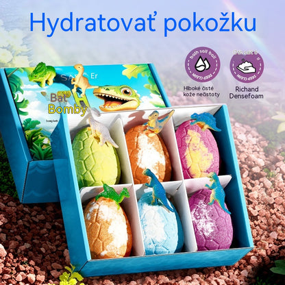 🔥Top hit【Zľava 50%】2026💦Sada guľôčok so soľou do kúpeľa v tvare dinosaurieho vajíčka (6 guľôčok), dlhotrvajúca voňavá čistiaca soľ do kúpeľa