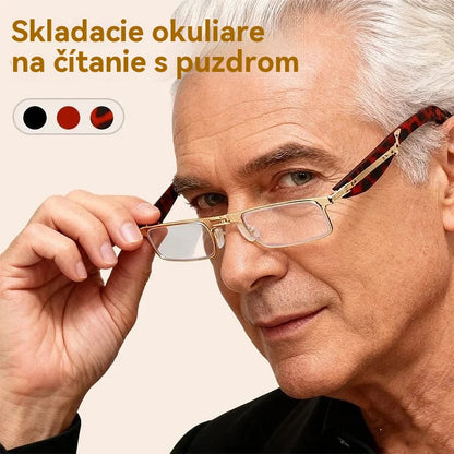 🔥【Kupi 1 i dobiješ 1 gratis】Skladacie okuliare na čítanie s anti-modrým svetlom a puzdrom