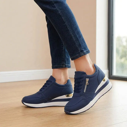 👟【36-43】Wsuwane trampki na koturnie w dużych rozmiarach – Lekkie, codzienne buty na platformie – Wygodne buty do chodzenia i ćwiczeń