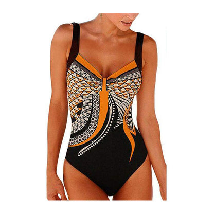 🩱🏊‍♀️  nový retro jednodielny plavkový kostým s potlačou【S-3XL】