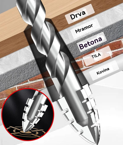🥇【3+4+5+6+8+10+12+14+16mm】Ekscentrično svrdlo od super tvrdog volframovog čelika 7. generacije s nazubljenim rubom