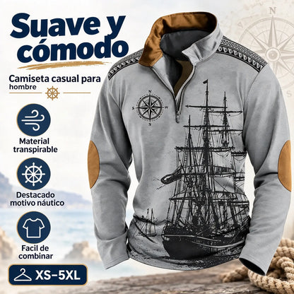 【XS-5XL】🔥Oferta por tiempo limitado: 38% de descuento🔥 Polo de velero de cuello alto para hombre, nuevo estilo 2026, suave y cómodo