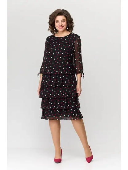 🔥🎉【S-5XL】Rochie cu buline la noua moda de primavara 2025, silueta usoara, din sifon confortabil
