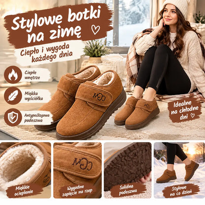【36-41】Modne, zimowe, krótkie buty w nowym stylu dla kobiet z pluszowymi śniegowcami