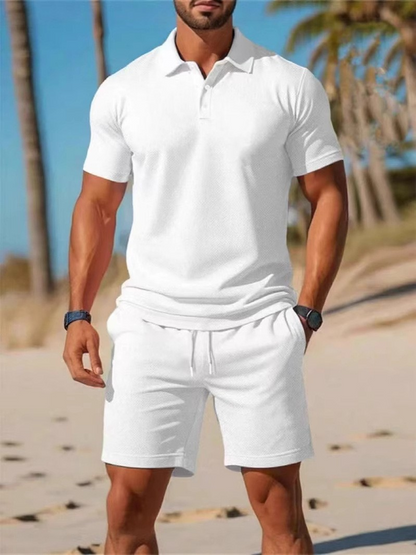 【S~3XL】Muški set koji se sastoji od majice kratkih rukava i kratkih hlača, savršen za ležerne praznike.