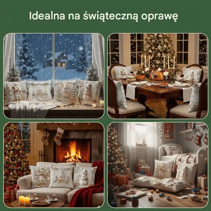 🎅Wyprzedaż świąteczna 50% TANIEJ🎄Poszewka na poduszkę z motywem świątecznym【Zestaw 4 elementów】