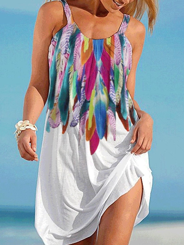 🔥👗Wyprzedaż! [S-5XL] Damska letnia sukienka plażowa z nadrukiem, idealna na podróże i wakacje