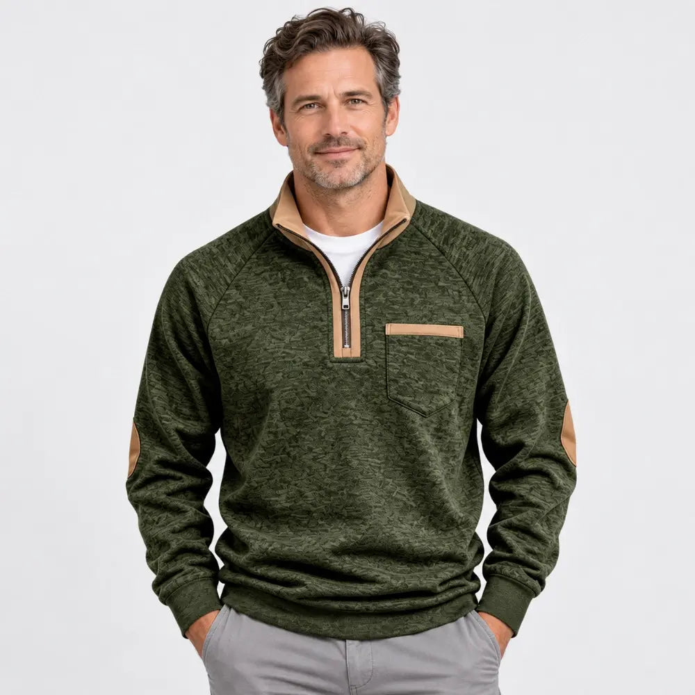 ✨🧥【1 komad, S–3XL】Muška termoizolirana majica s patentnim zatvaračem do prsa i kontrastnim detaljima; retro stil, udoban kroj i topao materijal.