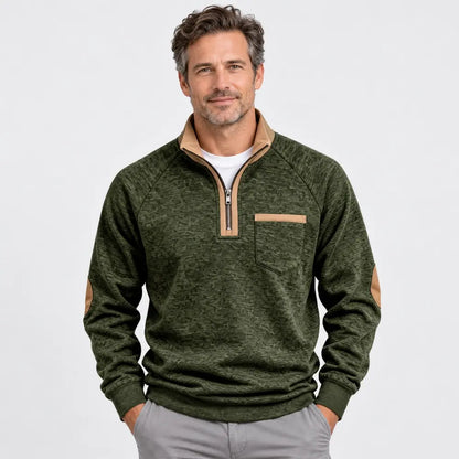 ✨🧥【1 komad, S–3XL】Muška termoizolirana majica s patentnim zatvaračem do prsa i kontrastnim detaljima; retro stil, udoban kroj i topao materijal.