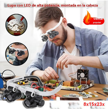 🔍 Lupas oculares con LED (8x–23x) – Precisión para relojes, joyas y grabados