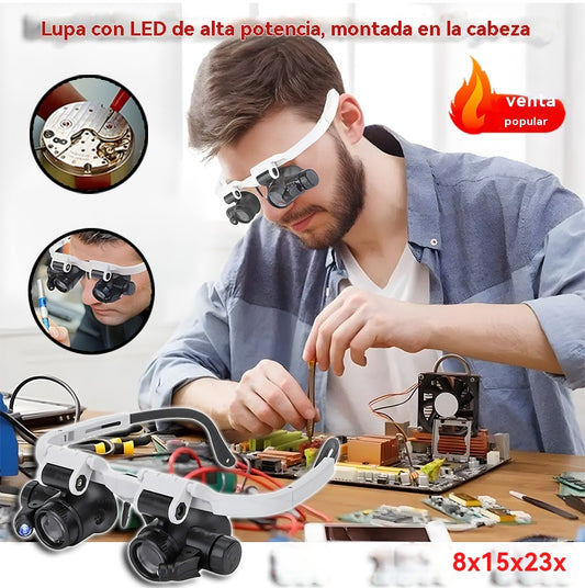 🔍 Lupas oculares con LED (8x–23x) – Precisión para relojes, joyas y grabados
