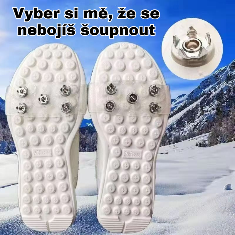 👴🚶🏔️【Dva seta (ukupno 4 komada)】🔥Nevidljive protuklizne kape za stopala s 5 zubaca, prozirne vanjske kape za planinarenje po snijegu, planinarenje, penjanje po stijenama, zimsku ledenu površinu, obavezni dio za starije osobe.