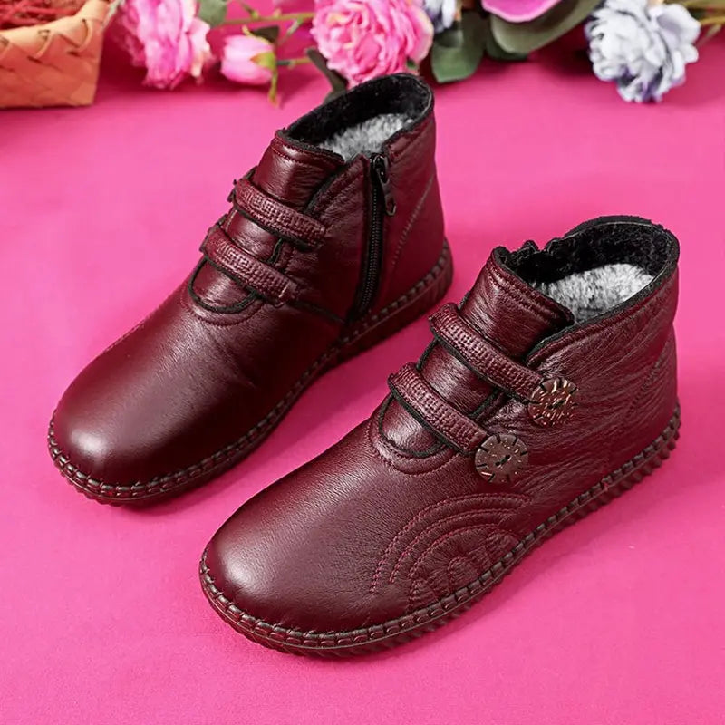🔥🔥👢【50% OFF！！！】35-40，Buty damskie ze skóry naturalnej, z antypoślizgową podeszwą, odpowiednie na jesień i zimę, ręcznie wykonane we Włoszech.