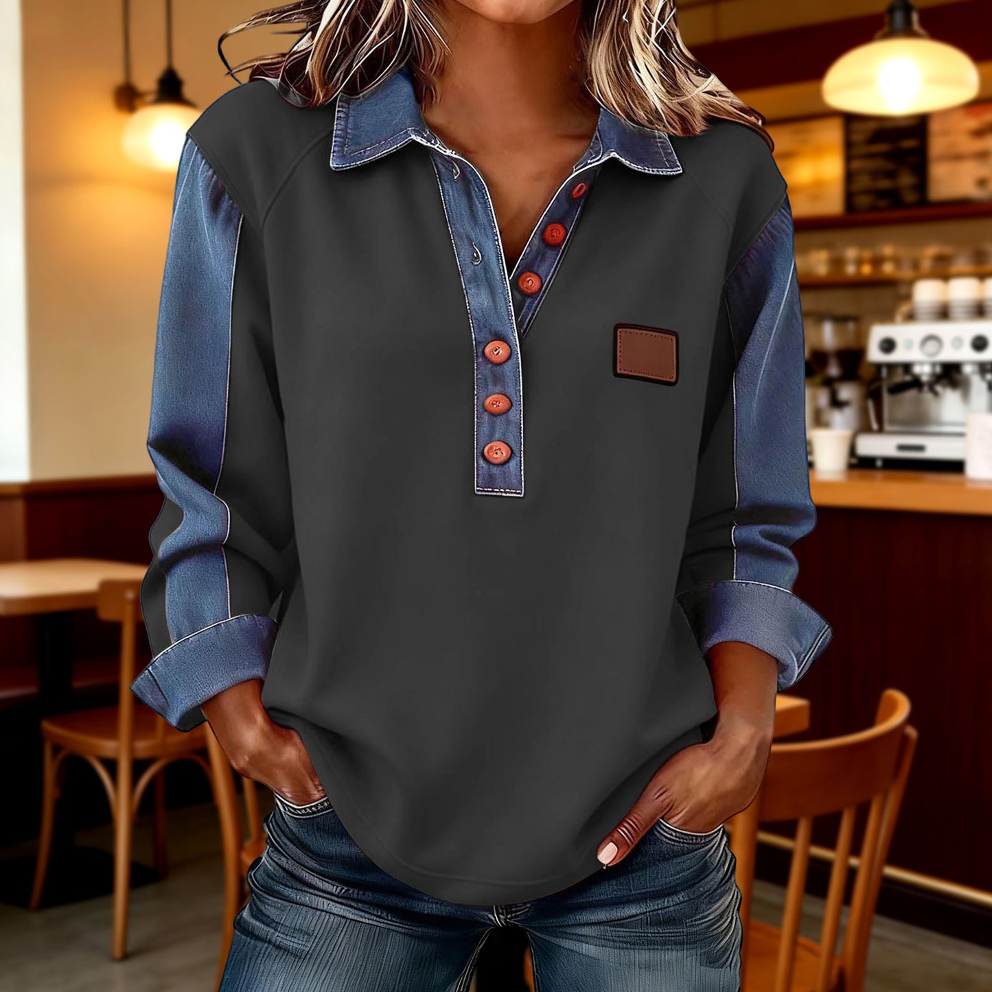 🍂 Polo majica za džins, ženska | Nova kolekcija jesen-zima 2026 | Širok rez, dugi rukavi 🍂