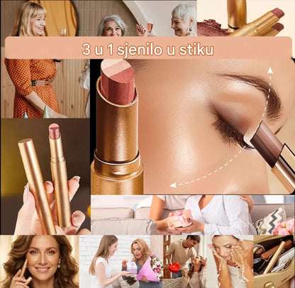 🔥【Kupi jedan, drugi dobiješ besplatno】✨Olovo za sjenilo 3 u 1 – trenutni sjaj, lifting efekt i dugotrajni učinak 💄