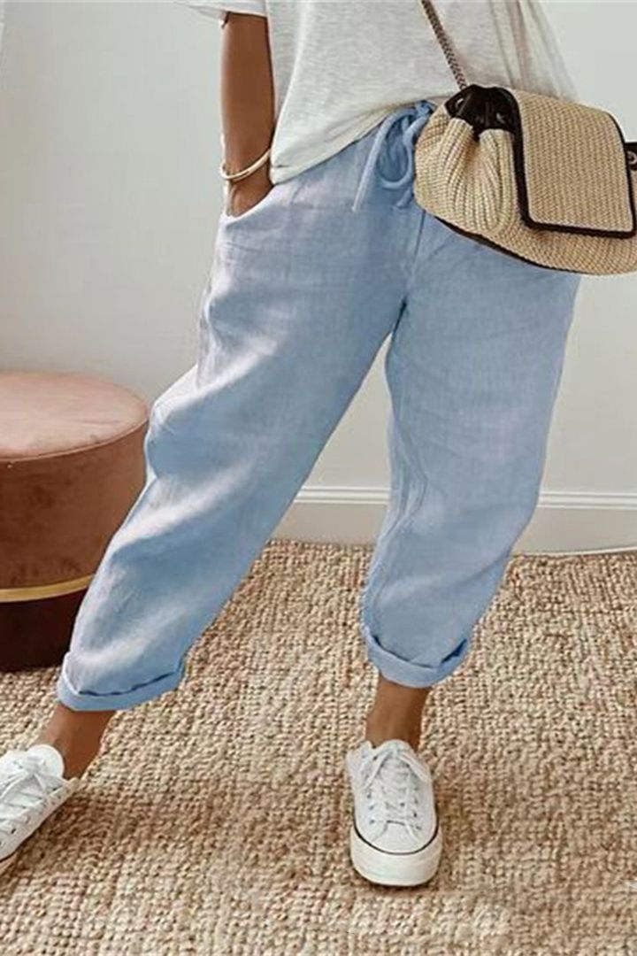 🌿🌈【S-3XL】Nowe letnie modne damskie wygodne, oddychające spodnie casualowe z bawełny i lnu, dostępne w wielu kolorach