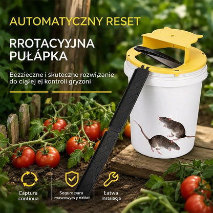 Pułapka na myszy z uchylną pokrywą i automatycznym resetem