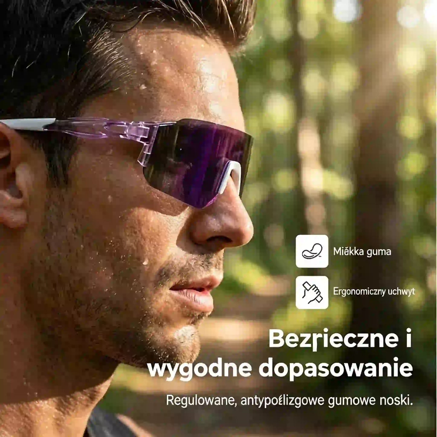 🔥【Rabat 50%】🕶️Sportowe okulary o dużej oprawie z ochroną UV.