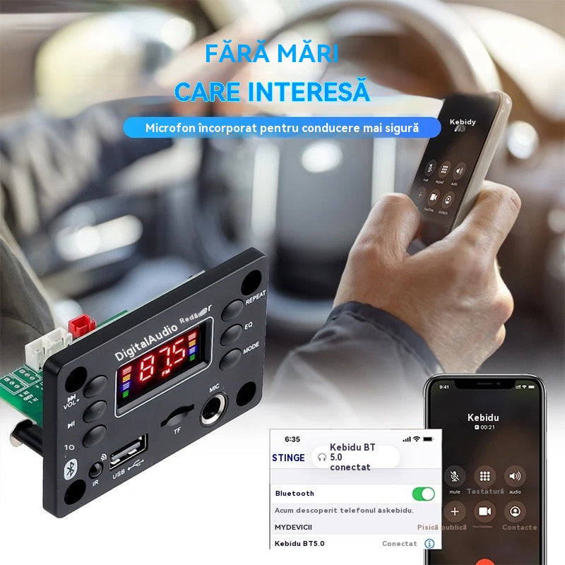 [Cumpărați unul și primiți unul gratis]🎵 Amplificator și decodor pentru difuzoare Bluetooth, cu telecomandă wireless, conexiune USB și funcție de înregistrare🎙️