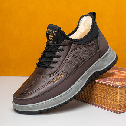 ⛄🔥【39-45】Zapatos deportivos casuales de invierno 2025 para hombre, nuevos, de cuero genuino, impermeables, con suela suave de terciopelo