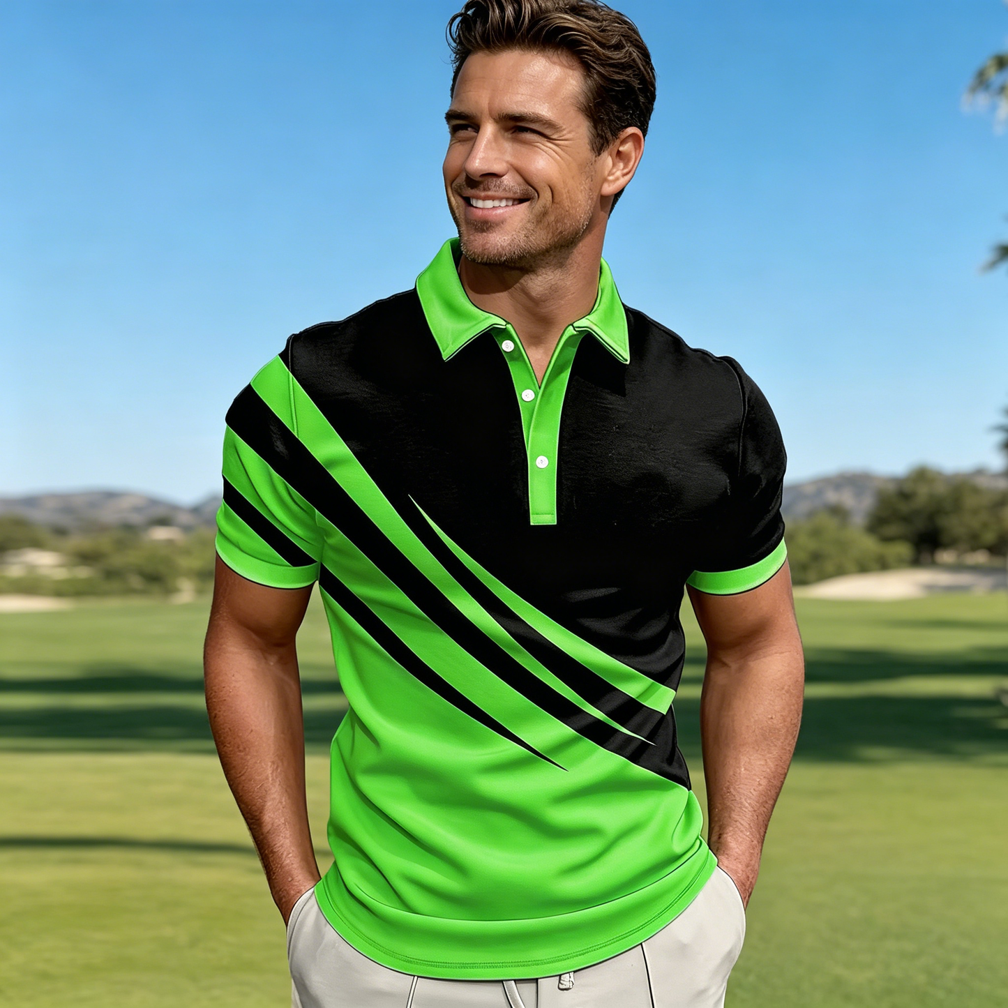 🔥 NOVI TREND! [S-6XL] Muška uska 3D prugasta polo majica | Osnovni ležeran stil ⚡