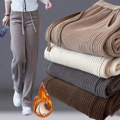 🔥【Compre uno y llévese otro gratis】 👖Nuevos pantalones casuales de terciopelo con perneras anchas, muy cómodos de usar.