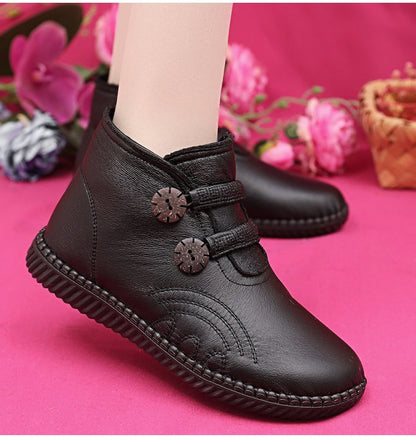 🔥🔥👢【50% OFF！！！】35-40，Buty damskie ze skóry naturalnej, z antypoślizgową podeszwą, odpowiednie na jesień i zimę, ręcznie wykonane we Włoszech.