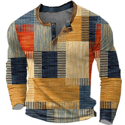 ✨👔50% de descuento en polos estampados de manga larga para hombre [S-4XL]