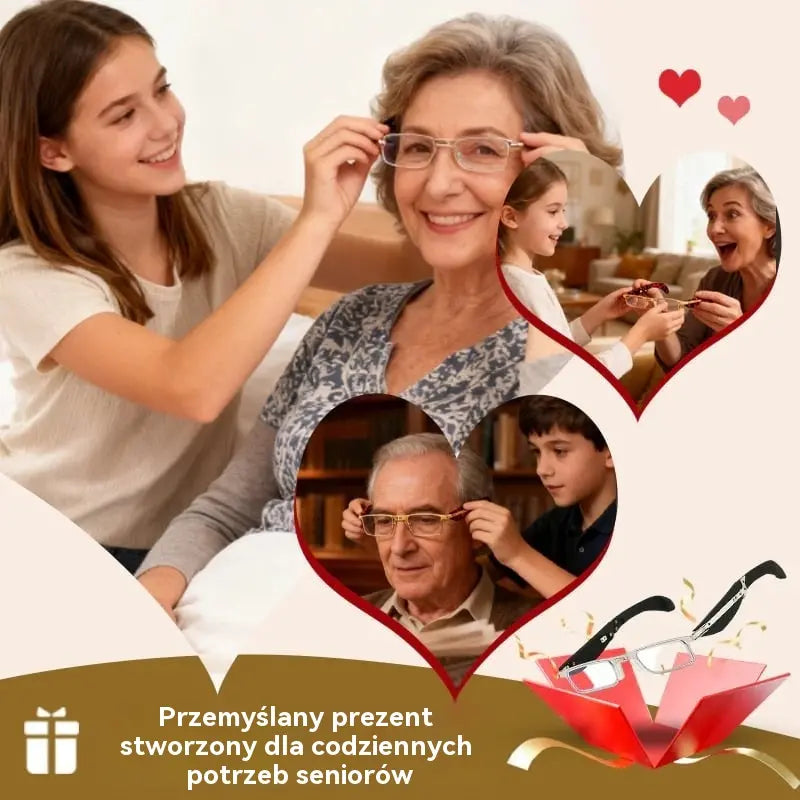 🔥【Kup 1, a 1 dostaniesz gratis】Składane okulary do czytania z filtrem światła niebieskiego i etui na okulary - 4226182