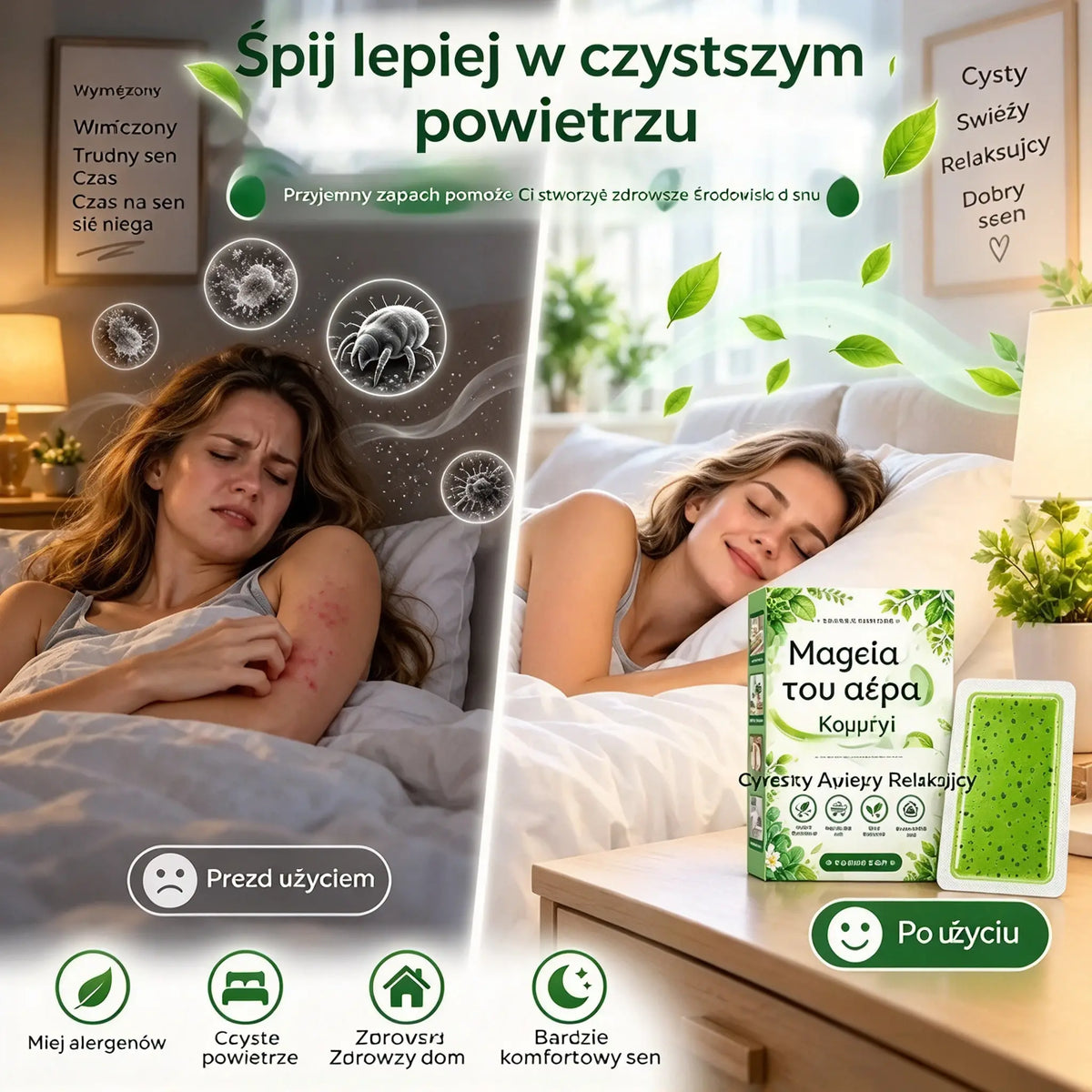 🔥🌿【2 opakowania za 109 zł】🚫🪳Długotrwałe naklejki z piołunem na roztocza – 1 opakowanie (6 naklejek)