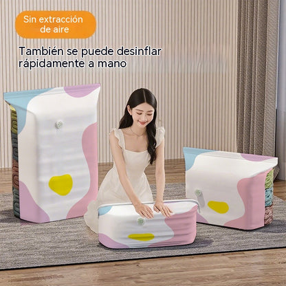 🧳【Juego de 5 piezas reforzado】💨 Bolsas de almacenamiento al vacío con compresión automática, reutilizables