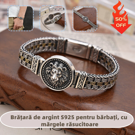 🔥【50% OFF】🎁Brățară de argint S925 pentru bărbați, cu mărgele răsucitoare