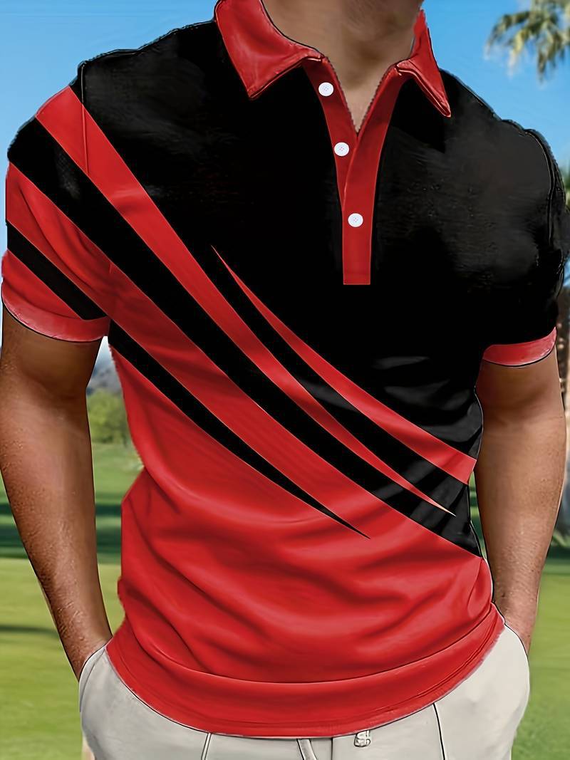 🔥 NOVÝ TREND! [S-6XL] Pánske slim fit polo tričko s 3D pruhmi | Základný ležérny štýl ⚡