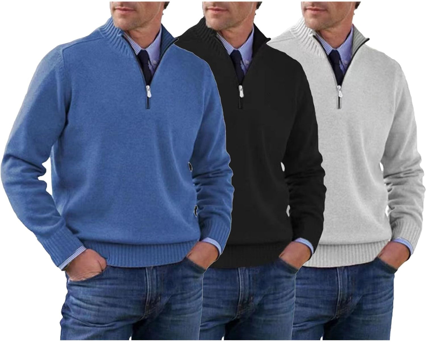 🔥👔【L-5XL】Popularni topli puloveri s patentnim zatvaračem za jesen i zimu