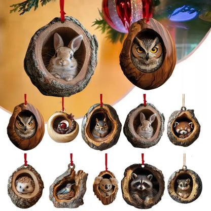 【Zestaw 10 sztuk】🎄 Ozdoby choinkowe z figurkami zwierząt — Wiszące ozdoby zwierzęce
