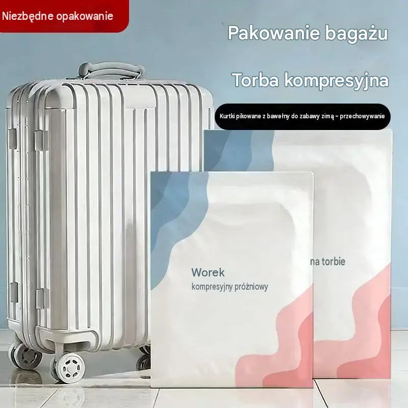 🧳 5 sztuk za 119 zł💨 Duże worki próżniowe kompresowalne, bez pompki, szczelne, oszczędzają miejsce w walizce i domu ✈️