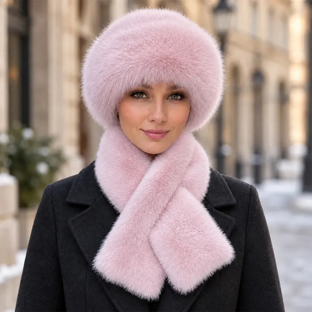 🔥 【Oferta especial】 Conjunto de invierno (bufanda y gorro de felpa): grueso, cálido y cortavientos