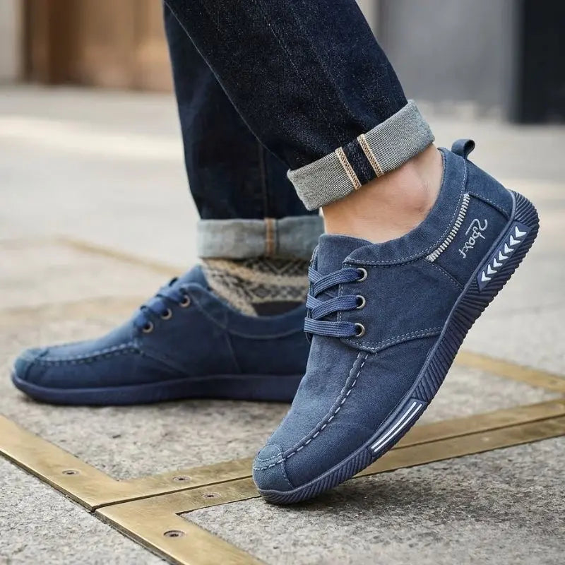 【Tallas 39-45】 Zapatillas casuales de lona para hombre: suaves, resistentes a los olores, antideslizantes y duraderas.